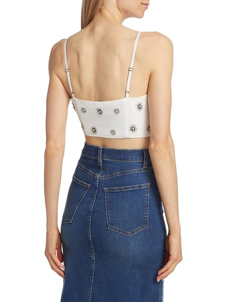 Alaya Embellished Sunburst Crop Top