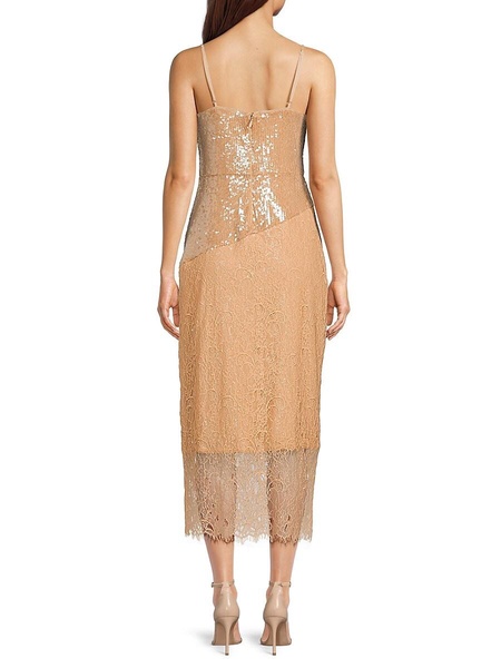 Side Slit Sequined Midi Dress