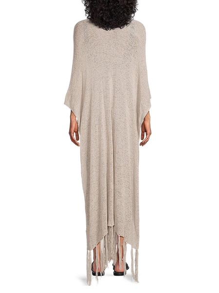 Summer Breeze Longline Knit Fringe Kimono