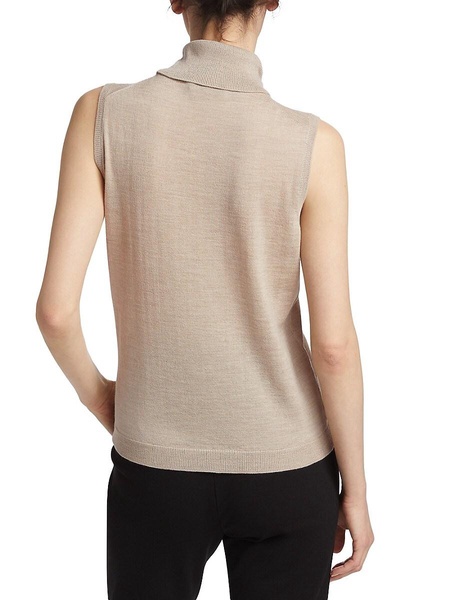 Sand Merino Wool Sleeveless Top