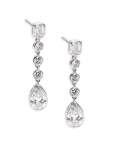 14K White Gold & 2.18 TCW Lab Grown Diamond Drop Earrings