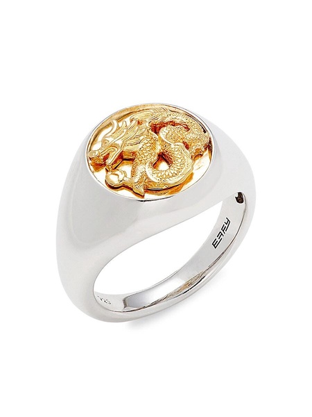 Two Tone Sterling Silver Signet Ring