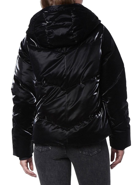 Luxe Sheen Hooded Puffer Jacket