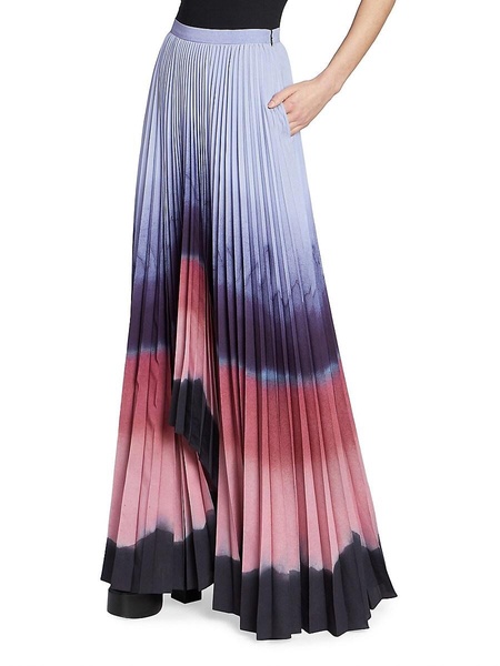 Lemnos Pleated Satin Maxi Skirt