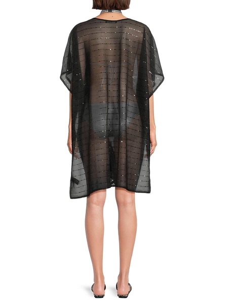 Summer Breeze Embellished Sheer Cover-Up Kimono