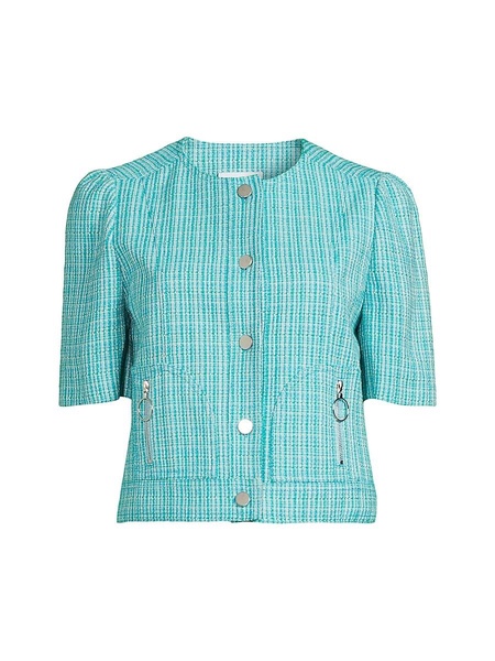 Tweed Linen Blend Cropped Jacket