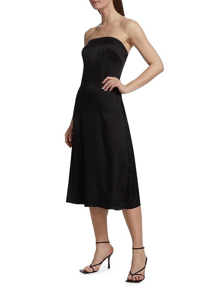 Megan Strapless Silk Midi Dress