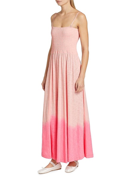 Ombré Slub Jersey Smocked Maxi Dress