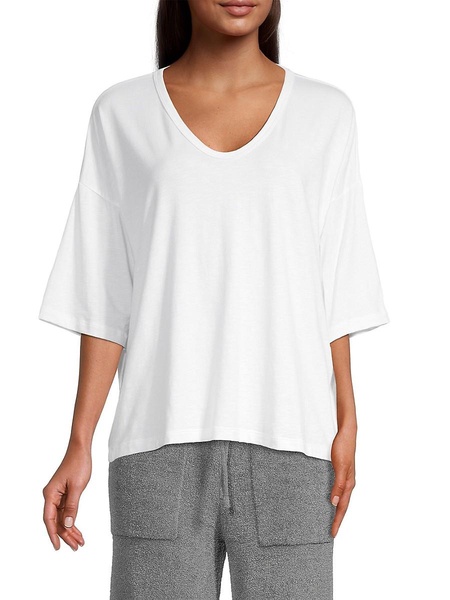 Slub Jersey V-Neck Boxy T-Shirt