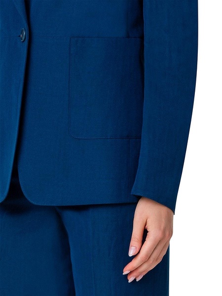 Single-Breasted Linen-Blend Blazer