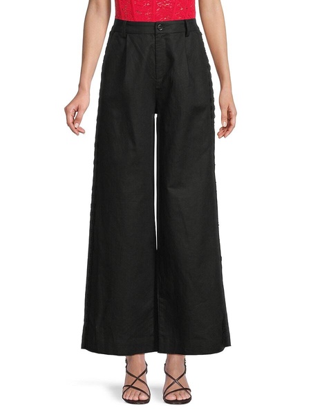 Akhila Linen-Blend Crop Pants