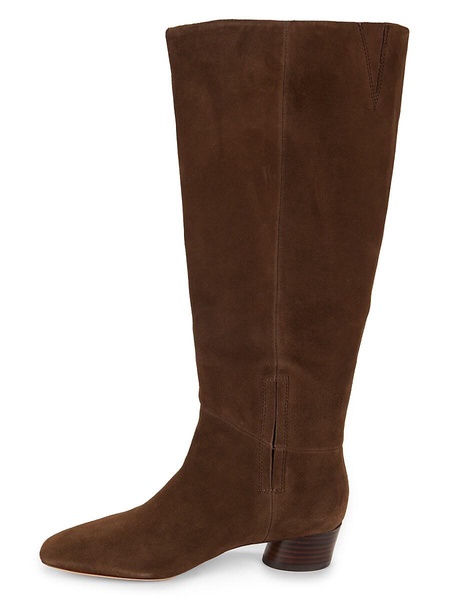 Ramona Suede Block Heel Calf Boots