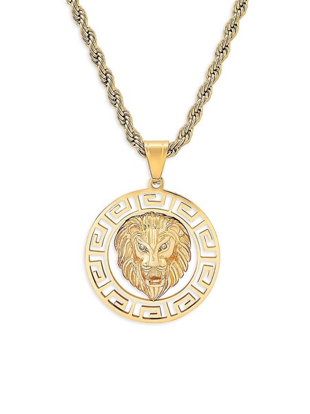 18K Goldplated & Simulated Diamond Lion Pendant Necklace