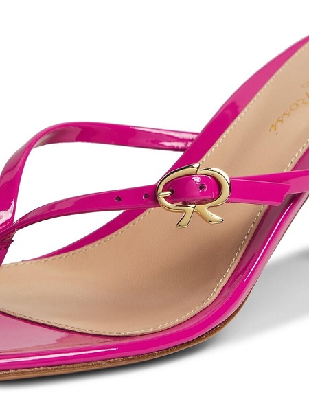 Ribbon 70MM Patent Leather Thong Sandals