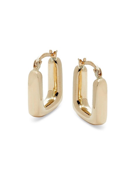 14K Yellow Gold Chunky Small Square Hoop Earrings