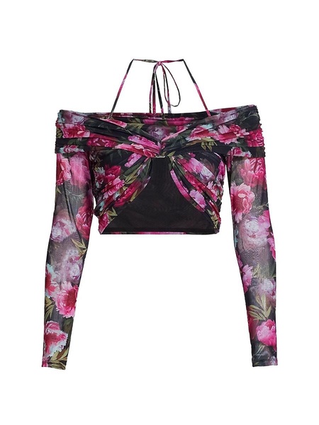 Rosalia Floral Off Shoulder Crop Top