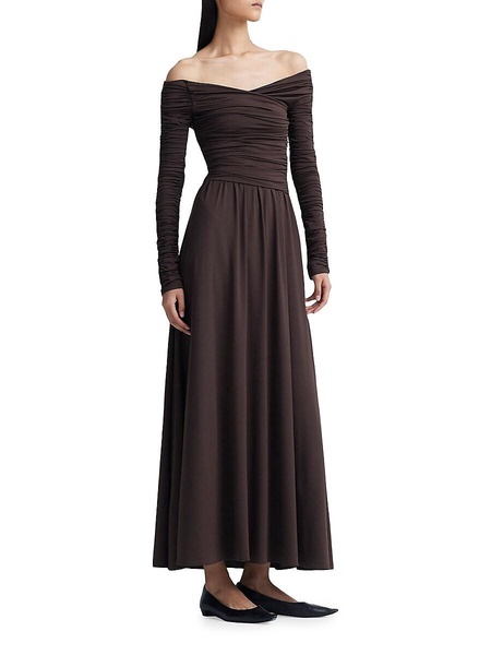 Charlotte Off-The-Shoulder Ruched Maxi Dress