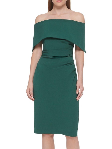 Off Shoulder Midi Cocktail Dress