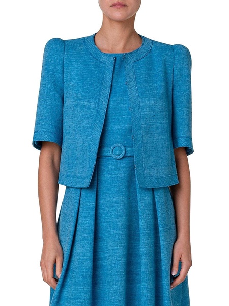 Short-Sleeve Silk-Blend Jacket