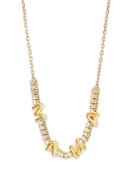 14K Yellow Gold & 0.25 TCW Diamond Mama Necklace