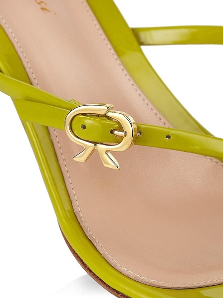 Ribbon 70MM Patent Leather Thong Sandals