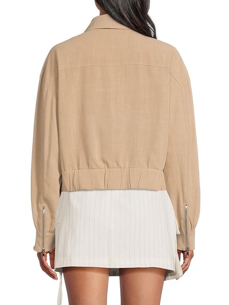 Layleen Flat Front Linen Blend Shorts
