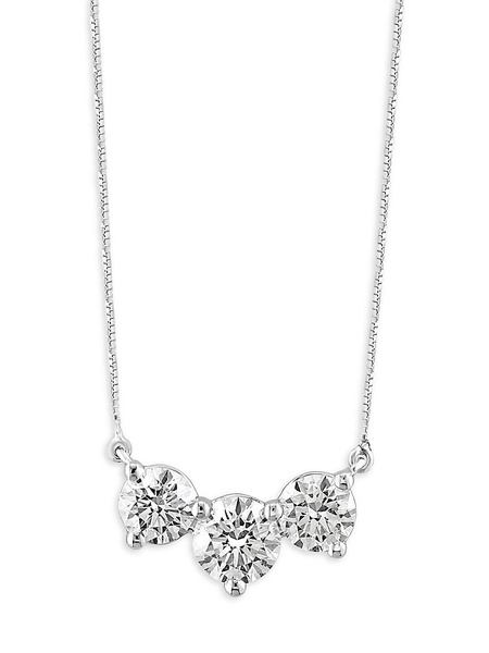 14K White Gold & 2.25 TCW Lab Grown Diamond Pendant Necklace