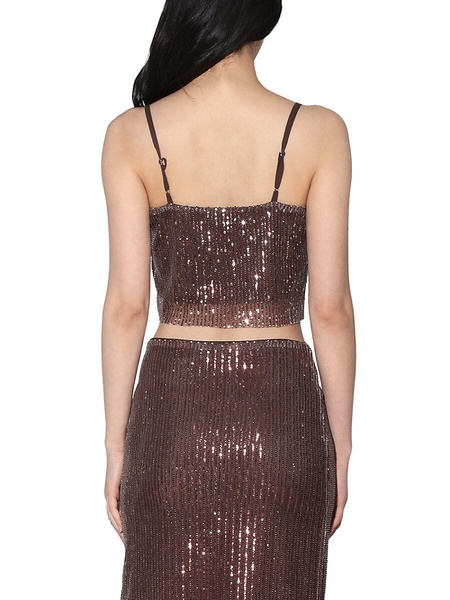 City Sequin Rose Chellie Embellished Crop Top