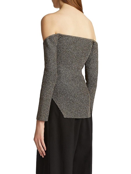 Maria Glittery Off-The-Shoulder Sweater Top