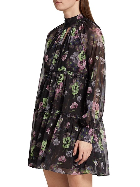 Revina Floral Mockneck Mini Dress