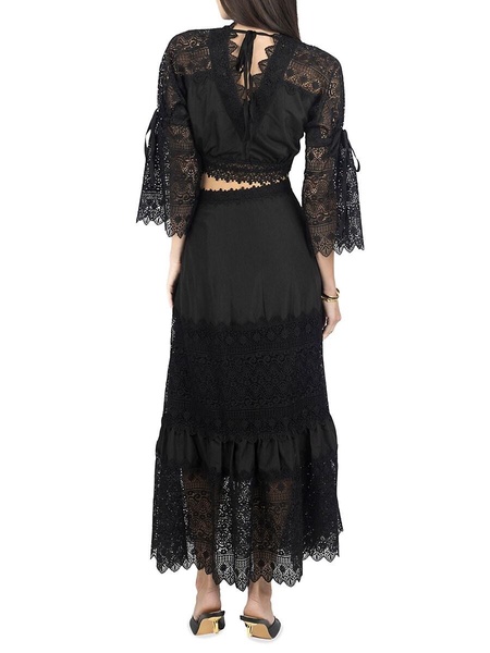 2-Piece Lace Trim Top & Skirt Set