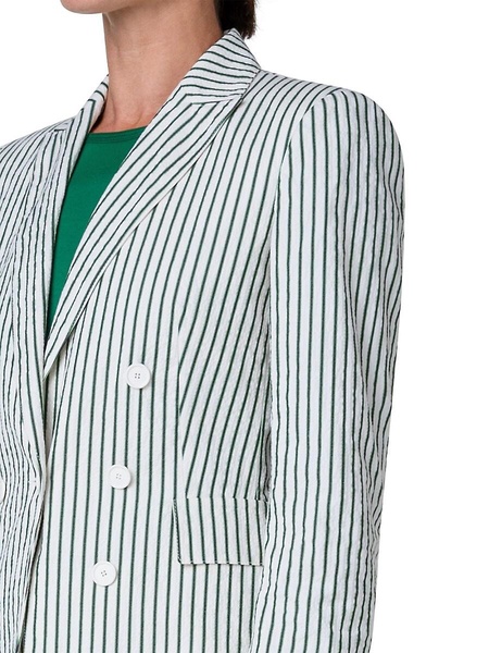 Seersucker Striped Cotton-Blend Blazer