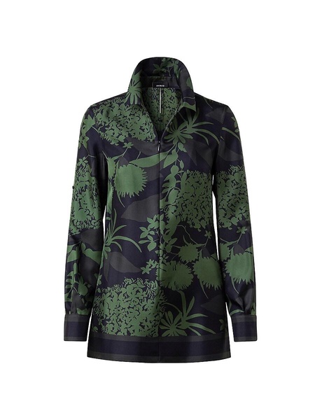 Abraham Flower Silk Twill Shirt