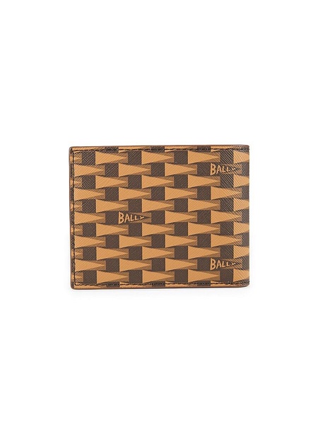 Pennant Print Logo Leather Bifold Wallet