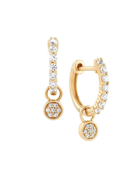 14K Yellow Gold & 0.25 TCW Diamond Huggie Earrings