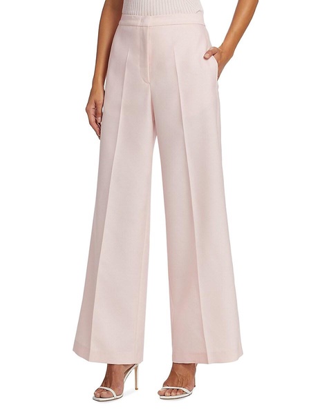 Wool & Silk-Blend Wide-Leg Pants