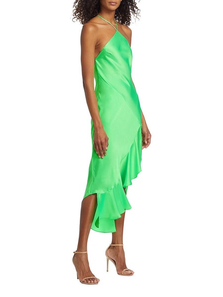 Dasha Asymmetric Silk Midi Dress