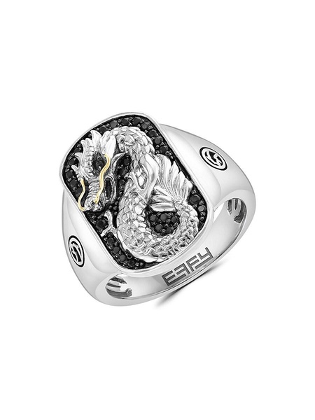 Sterling Silver, 14K Yellow Gold & Multi Stone Ring