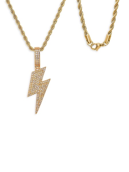18K Goldplated & Simulated Diamond Pendant Necklace