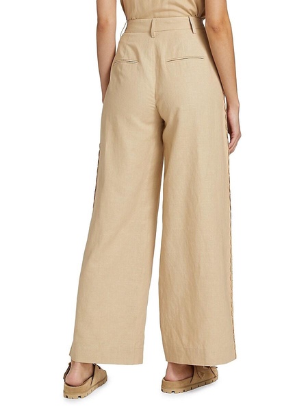 Akhila Linen-Blend Crop Pants