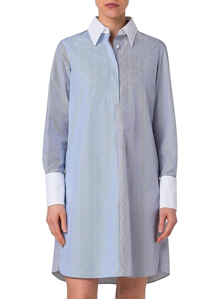 Micro-Striped Cotton Poplin Shirtdress