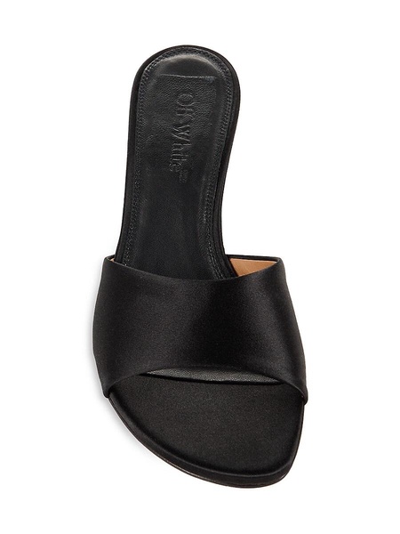 Silver Satin Sandals