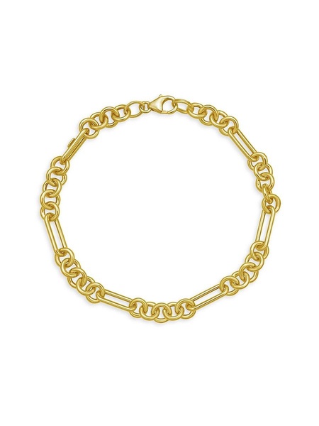 14K Yellow Gold Round & Paperclip Link Bracelet
