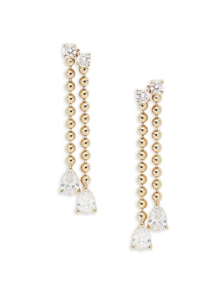 14K Yellow Gold & 1.21 TCW Lab Grown Diamond Drop Earrings