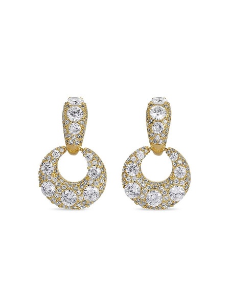 Luxe Sparkly 18K Goldplated & Cubic Zirconia Drop Earrings