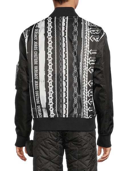 Logo Chain Baseball Jacket