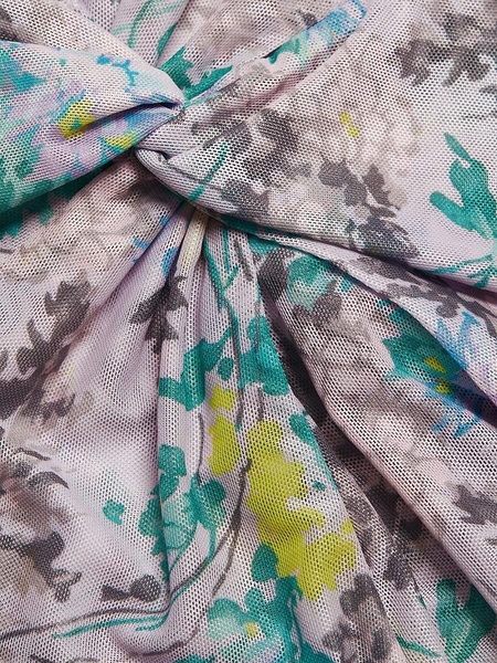 Aniya Floral Mesh Ruched Top