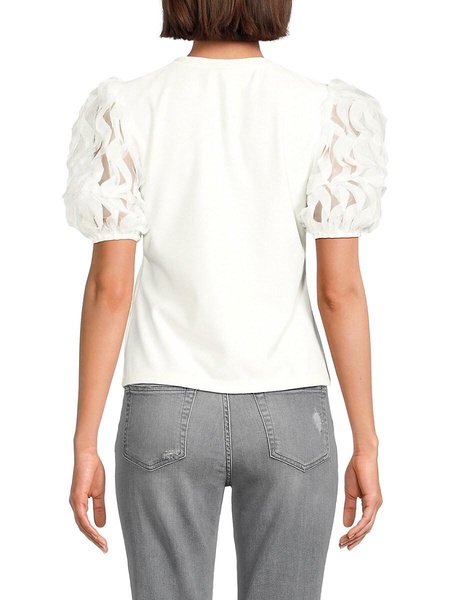 Wave Knit Puff Sleeve Top