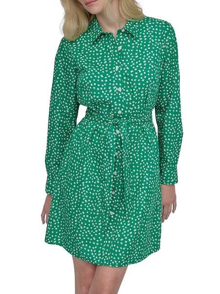 Long Sleeve Collared Mini Shirtdress