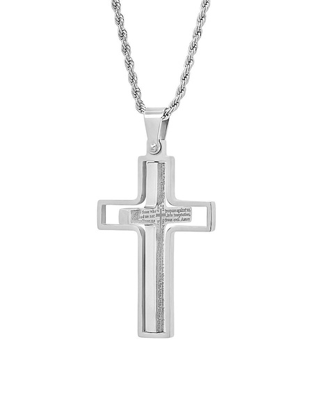 Stainless Steel Rotating Cross Pendant Necklace